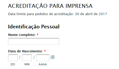 Cerca de 1.700 pedidos de acreditação para profissionais da Comunicação Social